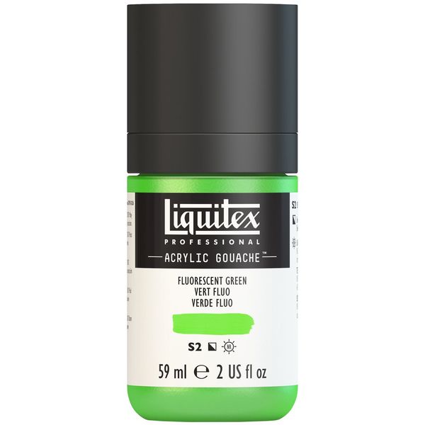 FLUORESCENT GREEN 59ML LQX PRO ACRYLIC GOUACHE