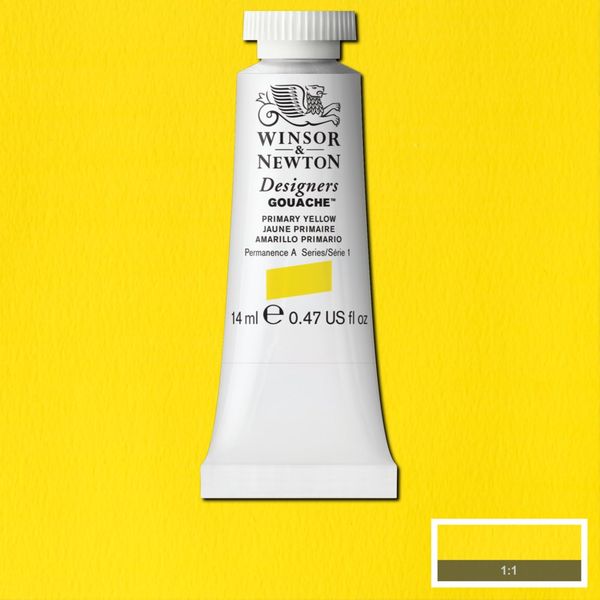 W&N DESIGNERS GOUACHE 14ML TBE PRIMARY YELLOW