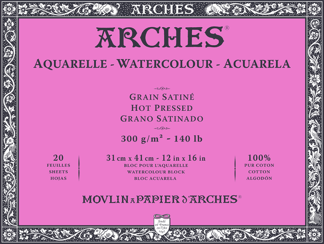 Hovedbilde ARCHES Aquarelle HP 31x41 cm 300G NAWH Block 20 ...