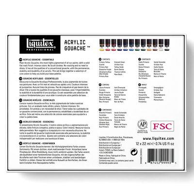LQX PRO ACRYLIC GOUACHE 12X22ML SET ESSENTIALS