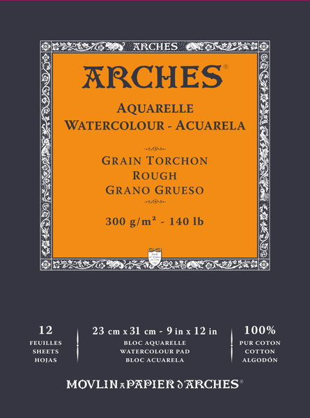 ARCHES Aquarelle RG 23x31 cm 300G NAWH Pad 12 SH