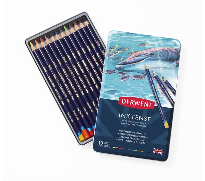 Hovedbilde Derwent Sett Inktense 12 fargeblyanter