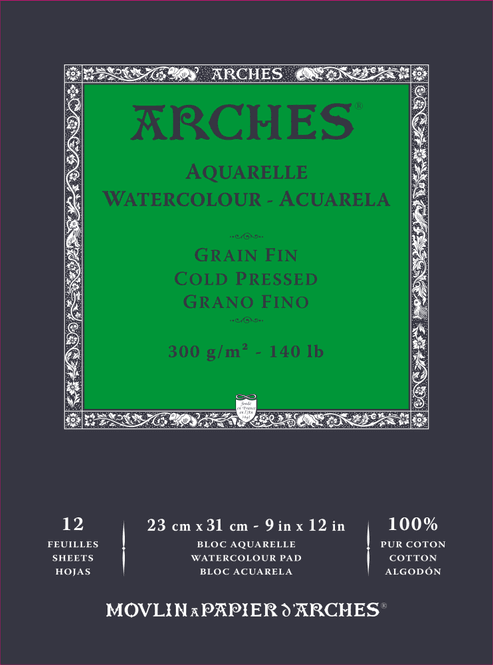 Hovedbilde ARCHES Aquarelle CP 23x31 cm 300G NAWH Pad 12 SH
