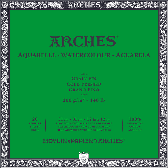Hovedbilde ARCHES Aquarelle CP 31x31 cm 300G NAWH Block 20 ...