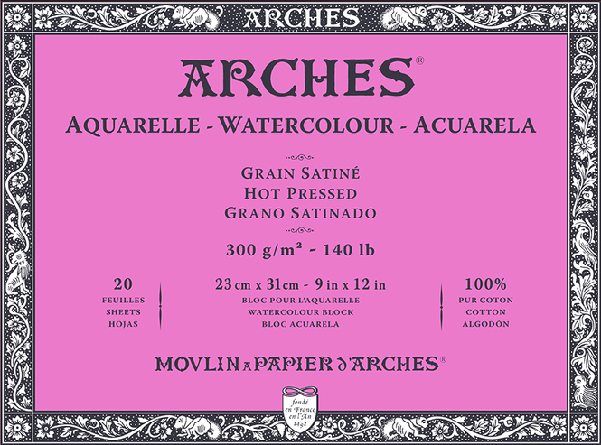 Hovedbilde ARCHES Aquarelle HP 23x31 cm 300G NAWH Block 20 ...