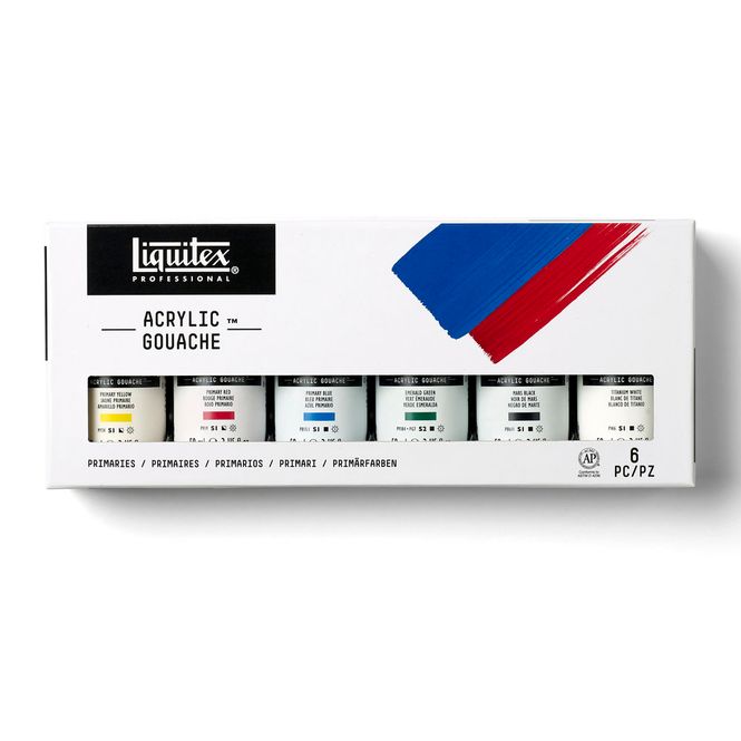 Hovedbilde LIQUITEX PRO ACRYLIC GOUACHE 6X59ML SET PRIMARIES