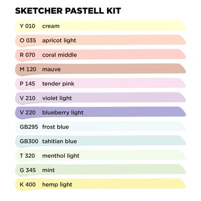 Sketcher Set 12 pcs Pastel Kit