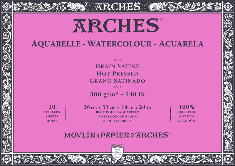 ARCHES Aquarelle HP 36x51 cm 300G NAWH Block 20 SH